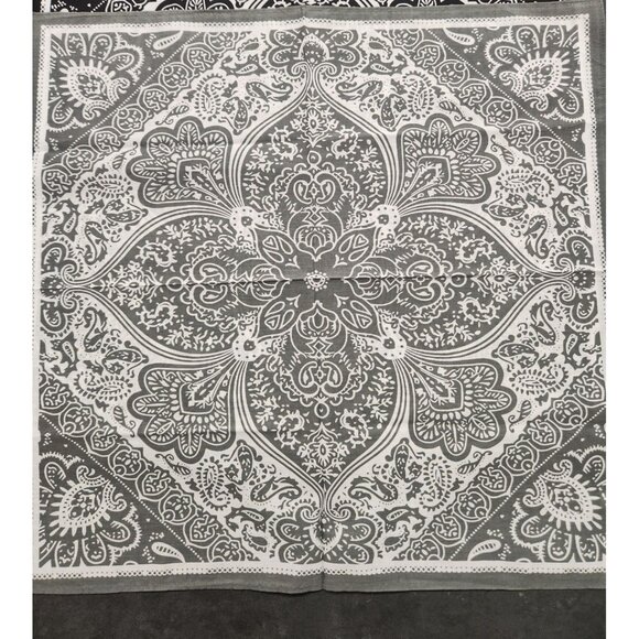 Cotton Bandanas Paisley Print Handkerchiefs 3-Pack Black/Gray/Navy 22" sq Unisex - Picture 7 of 15